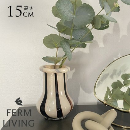 ferm LIVING ファームリビング Riban リバン 北欧 花瓶 フラワーベース 高さ15cm 北欧雑貨ガラス花瓶 ガラス モダン ブランド 人気 おしゃれ インテリア フラワーベース 白 ホワイト クリーム 雑貨 オブジェ