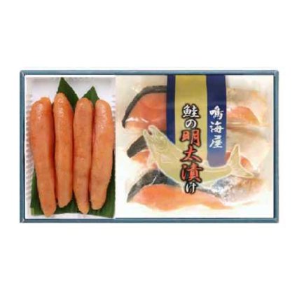福岡 博多 鳴海屋 無着色 辛子明太子 鮭めんたい漬け 詰合せ 計360g (明太子 180g 鮭明太 3切 180g) めんたいこ たらこ しゃけ さけ 鮭明太子 漬け魚 惣菜 おかず 海鮮 ギフト お中元 御中元 お歳暮 御歳暮 父の日