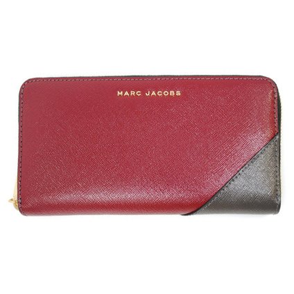 マークジェイコブス MARC JACOBS 財布 長財布 ラウンドファスナー長財布 小銭入れ付き M0013330 614 レディース DEEP MAROON MULTI レッド+グレー