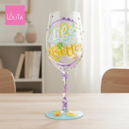 Lolita ワイングラス Life with Friends 22.4cm 友人との人生 | かわいい おしゃれ ポップ モダン デザイン食器 アート ロリータ･ヤンシー 正規輸入品
