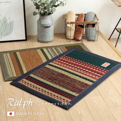 国産 い草マット玄関マット おしゃれ おすすめ 袋織 人気 デニム『Fラルフ』 約60×90cm