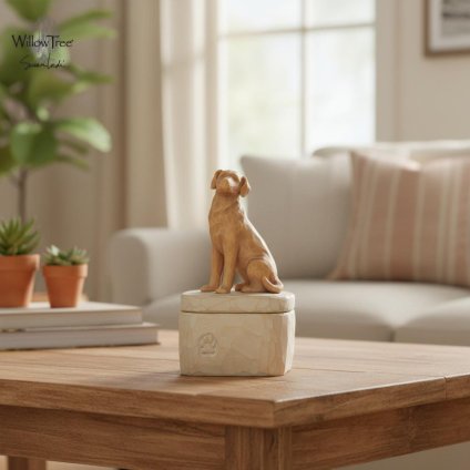 ウィローツリー形見箱 Love My Dog(golden) - 私の愛犬 幅7.6x奥行7.3x13.6(cm) いぬ | おしゃれ 置物 彫刻 人形 インテリア スーザン･ローディ 正規輸入品