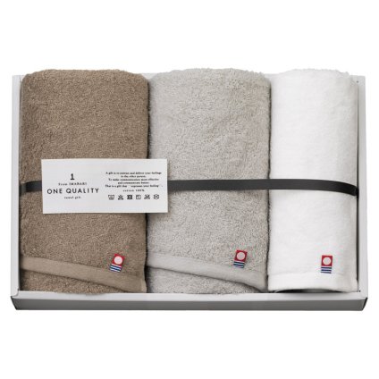 今治 ONE QUALITY フェイスタオル2P&ウォッシュタオル  ／タオル 日用品・ヘルスケア お中元 御中元 ギフト 暑中 残暑 お盆 初盆 新盆 お供 御供 ギフト 2026 送料無料 ギフト プレゼント プチギフト 内祝い 快気祝い 出産祝い 結婚祝い 引出物 新築祝い お返し