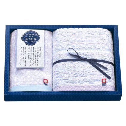 【ギフト対応無料】伊予国 花つむぎ つむぎ フェイスタオル&ウォッシュタオル (IH2031) ※送料無料(北海道・沖縄は除く)