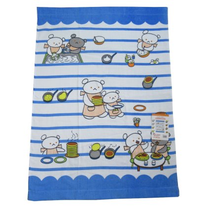 赤ちゃん・子供用のお昼寝タオルケットにしても便利です♪マルチタオル お昼寝タオル こぐまちゃん いっしょにホットケーキ 綿100% 約85×115cm 