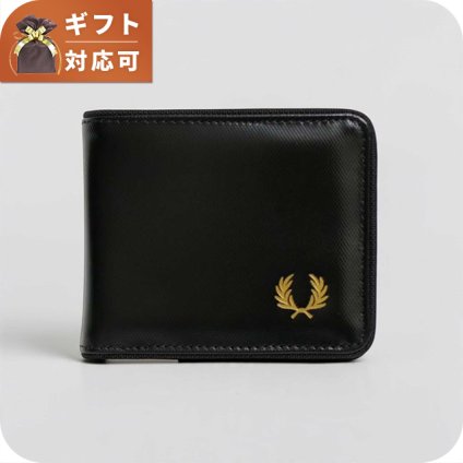フレッドペリー FRED PERRY Tonal Coated Polyester Billfold Wallet 二つ折り財布 二折財布 l2810-774 ユニセックス Black Gold