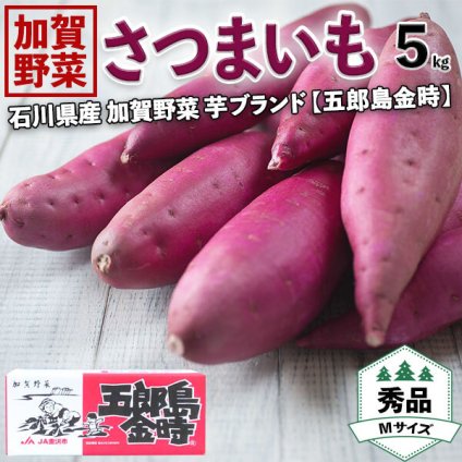 さつまいも・五郎島金時 5kg(約18～22本入り) 等級：秀 Mサイズ【加賀野菜ブランド芋・石川県産】贈答用・生芋・産地直送野菜・ギフト 