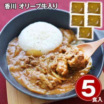 香川県産 オリーブ牛 ビーフカレー 5食セット 1kg (200g×5) 冷凍 贅沢 惣菜 お取り寄せ グルメ スパイシー カレー 詰め合わせ 湯煎 簡単調理 牛肉 煮込み ギフト のし対応 讃岐 濃厚 コク 高級