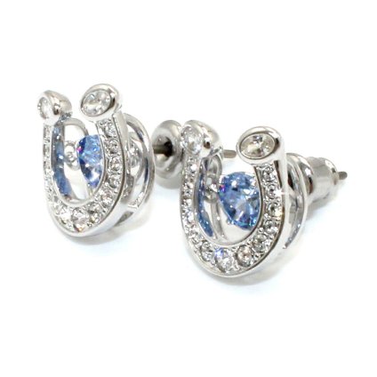 スワロフスキー swarovski ピアス Symbolica 5746563 シンボリカ 蹄鉄 馬蹄形 スタッドピアス アクセサリー レディース シルバー+ブルー 海外正規品