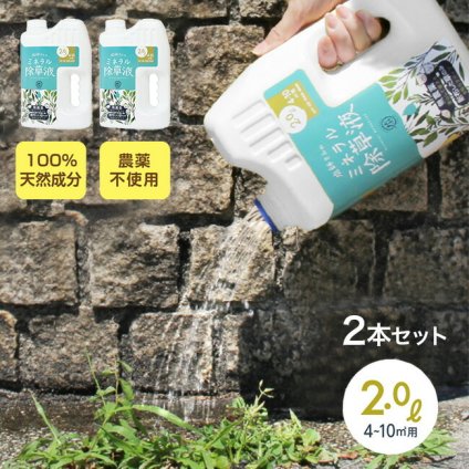 庭師さんのミネラル除草液《2個セット》[除草剤 日本製 除草液 天然成分 ペット 環境 安全 農薬不使用 除草 液体 散布 草 雑草 庭 玄関先 ガーデニング 家 自宅 植物 草むしり 庭仕事 ガーデン 農薬 不使用 枯れる 枯らす] 即納
