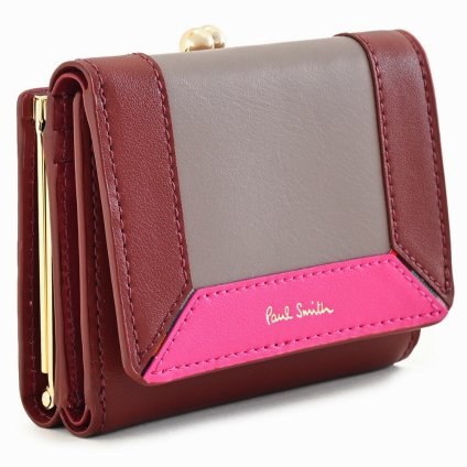 ポールスミス 財布 三つ折り財布 がま口財布 トープ Paul Smith bpw274-14 レディース 婦人 ギフト 定番 彼氏 彼女 プレゼント