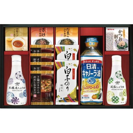 ヤマサ鮮度しょうゆ フリーズドライ 調味料ギフト [26-2901-103] CR-50 鮮度減塩しょうゆ おみそ汁 キャノーラ油 詰め合わせ 贈り物 御中元 御歳暮 内祝い 出産 結婚 お返し ギフト