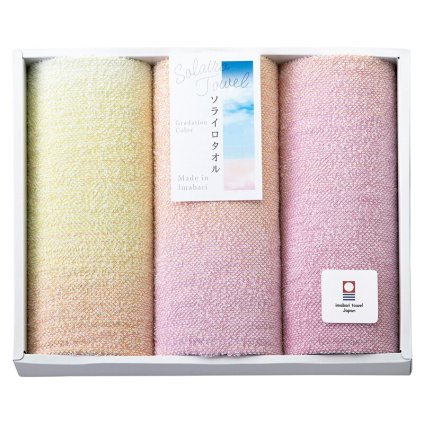 【ギフト対応無料】Solairo Towel(ソライロタオル) 今治産タオル フェイスタオル3P ピンク (SO3063PI) ※送料無料(北海道・沖縄は除く)