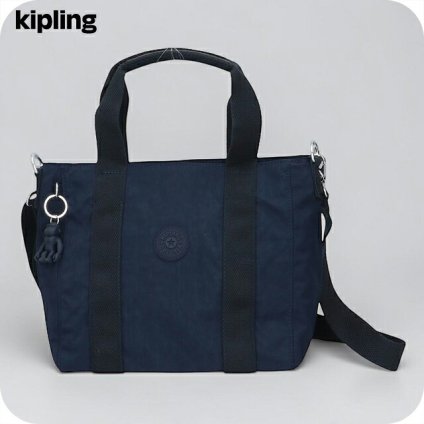 キプリング トートバッグ レディース ブランド Kipling アッセーニ ミニ ミニトートバッグ ロゴ ワンポイント 無地 2WAY KI7149-96V Blue Bleu 2