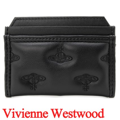 ヴィヴィアンウエストウッド ICカードケース 薄型 メンズ レディース カードホルダー カード入れ Vivienne Westwood ヴィヴィアン マルチオーブ型押し ブラック VW4304 (54030010W-S002K-N201) 【2026年秋冬モデル】 【ラッピング無料 誕生日 お祝い プレゼント ギフト 贈り物】
