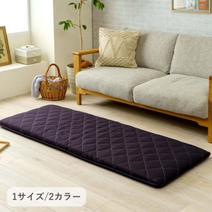 アウトドアマット エスナ 65×180cm 3層構造 ごろ寝マット お昼寝マット 車中泊マット 手洗い 持ち運び ゴムバンド付き ポリエステル ベージュ ブラック レジャーマット キャンプマット 軽量 収納しやすい 防災 車内 寝具 持ち運びマット 寝室