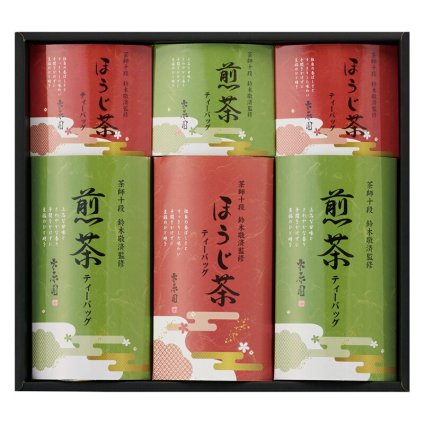 実りの秋の贈り物 茶師十段鈴木敬済監修 ティーバッグ詰合せ 茶師十段鈴木敬済監修 ほうじ茶ティーバッグ（2g×3袋）×3、茶師十段鈴木敬済監修 煎茶ティーバッグ（2g×5袋）×2、 茶師十段鈴木敬済監修 煎茶ティーバッグ（2g×3袋）×1