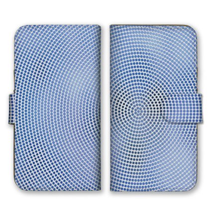 ＼全機種対応／ スマホケース 手帳型 スマホカバー 手帳タイプ スマートフォン ケース カバー ドット 点描 サークル ブルー かわいい おしゃれ かっこいい カードホルダー付き カード収納 合皮 合成レザー