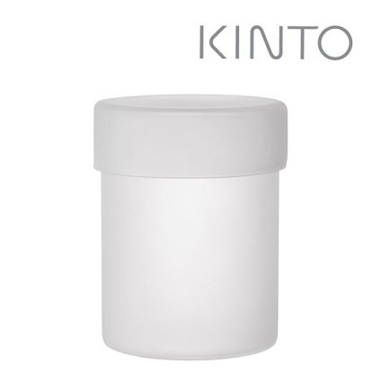 KINTO キントー SCHALE ガラスケース 800ml フロスト[ガラス 保存容器 キャニスター 浅型 ガラスキャニスター おしゃれ キッチン インテリア 衛生用品 食品 電子レンジ対応 筒状 筒形 半透明 白 ホワイト 清潔感 砂糖 塩 調味料 収納]