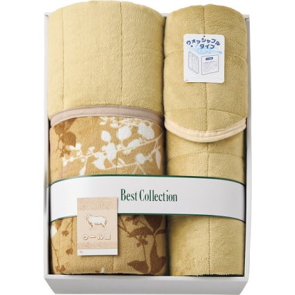 ウール30％入り 洗えるあったかわた入り毛布＆敷パットセット [26-2845-092] SS-1356 掛け敷布団セット ｜ ウール混 洗える 保温 吸湿 ｜ 寒がりな方 オールシーズン | 毛布 敷きパッド セット ｜ 化粧箱入