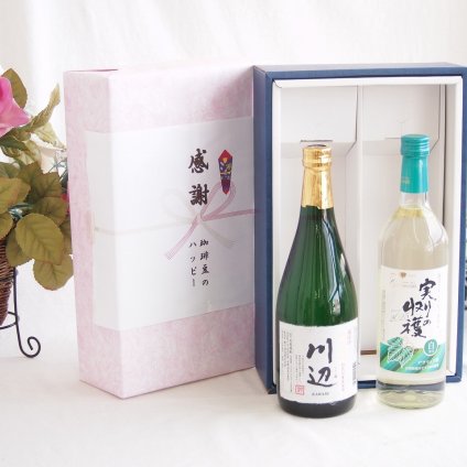 感謝の贈り物ボックス フルーティーな香り球磨焼酎と国産ワインセット(山梨県産葡萄使用 デラウエア白ワイン やや辛口(山梨県)720ml純米焼酎川辺(熊本県)720ml