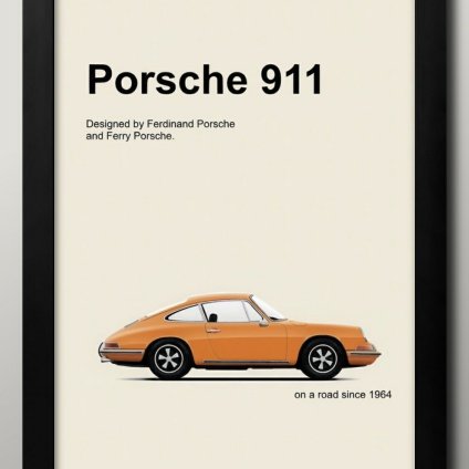 日本製 ポルシェ 911 A3 サイズ ポスター アート おしゃれ 絵画 インテリア 北欧 イラスト マット紙 艶消し アートパネル 額 フレーム デザイン 壁掛け ギフト 新築祝い ディスプレイ  速達 送料無料