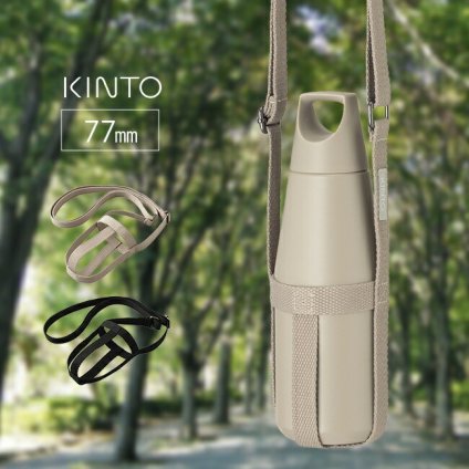 KINTO タンブラーストラップ 77mm[キントー トレイルタンブラー 580ml 専用 ストラップ 持ち運び 紐 肩掛け ショルダー ホルダー ブラック ベージュ シンプル オプション 付属パーツ]