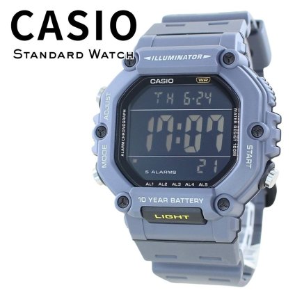 箱なし カシオ 腕時計 メンズ CASIO デジタル グレー ブラック 10年電池 100m防水 大きめ スポーツ アウトドア 海外モデル 逆輸入 ストップウォッチ タイマー アラーム LEDライト 誕生日 プレゼント ギフト 成人 卒業 入学