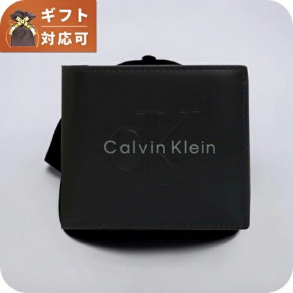 カルバンクライン CALVIN KLEIN BOLD BILLFOLD WITH COIN 二つ折り財布 二折財布 lv04d1156g-ub1 メンズ BLACK