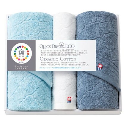 【送料無料・包装無料・のし無料】cocohibi クイックドライコットンエコ フェイス2P･ウォッシュタオル1P QD-026(B4)/ギフト お歳暮 入学祝い 卒業祝い 就職祝い 結婚祝い 誕生日 出産祝い 引越祝い 香典返し 新盆 初盆 御礼 内祝い 快気祝い ご挨拶 志 法事