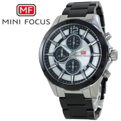 正規品 MINI FOCUS メンズ腕時計 クロノグラフ クォーツ 日付表示 ステンレスバンド かっこいい 腕時計 手表 メンズ ブラック シルバー 高級感 おしゃれ ビジネス 大人 カジュアル 誕生日 プレゼント 男性 旦那 彼氏 ギフト 父の日 成人 卒業 入学