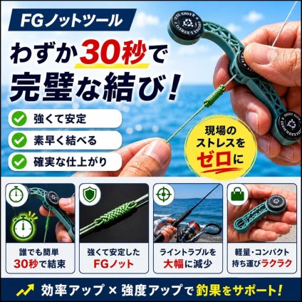 FGノットアシストツール 標準版 PEライン対応 ノット結束器 コンパクト設計 フロロ・ナイロン対応 釣り用ライン結束補助ツール LB0H3ZKZNJ5