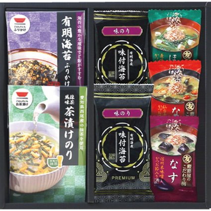 ノーブランド 和みのとき [26-7606-029] FR-2F お茶漬け のり茶漬け ふりかけ 佃煮 フリーズドライ 即席味噌汁 味付海苔 有明海産 詰め合わせ お返し 内祝い お歳暮 お中元 ギフト 贈り物 プレゼント