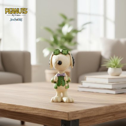 スヌーピー シャムロックグラス ミニ 8.1cm | ジムショア ピーナッツ グッズ フィギュア 人形 置物 彫刻 Jim Shore 正規輸入品
