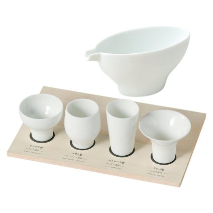 実りの秋の贈り物 じゃぱん 飲みくらべセット 0.6kg 磁器 酒器（15×7×7.1cm･250ml）･ワングリ（直径6×5cm）･ツボミ（約直径5×高さ6cm）･ストレート（直径4.5×高さ7cm）･ラッパ（直径7×高さ5.5cm）×各1