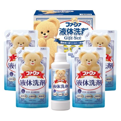 実りの秋の贈り物 液体洗剤ギフト ファーファ ファーファ液体洗剤無香料（詰替用）（400g）×4、ファーファ液体洗剤無香料（500g）×1