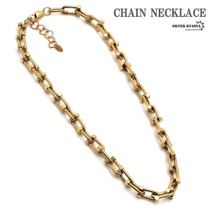 ステンレス 馬蹄 ホースシュー チェーンネックレス ゴールド シンプル オシャレ お洒落 メンズ レディース 45cm 父の日 男性 女性