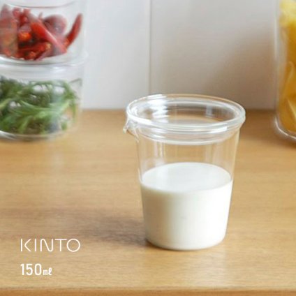 KINTO キントー CAST ドレッシングピッチャー 150ml[ドレッシングポット ガラス おしゃれ ピッチャー ミルクピッチャー シロップ入れ ソース入れ 調味料入れ 容器 ガラス製 耐熱ガラス ふた付き フタ付き 蓋付き シンプル]