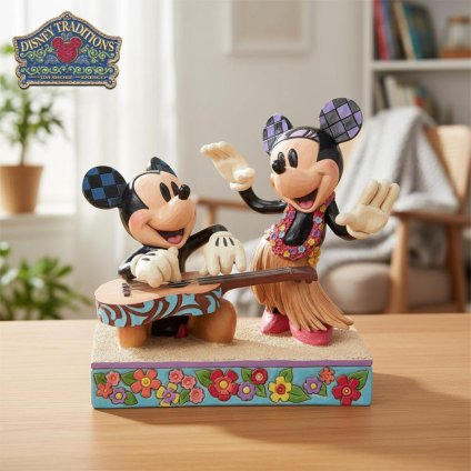 ミッキー&ミニー ハワイ 14cm | ディズニー トラディションズ ジムショア グッズ フィギュア 人形 置物 彫刻 Jim Shore 正規輸入品