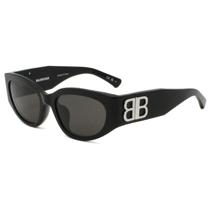 バレンシアガ BALENCIAGA サングラス アジアンフィット UVカット アイウェア フォックス BB0324SK-014 メンズ レディース ユニセックス ブラック+グレー 国内正規品