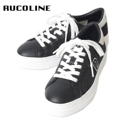 ルコライン スニーカー ルコライン 靴 RUCO LINE RUCO-019BK ROSE LUX 花柄生地 ブラック 黒 シルバーラメ 合皮 ローカット ファスナー無し ルコライン シューズ RUCO LINE ルコラインスニーカー フラットソール 新作 取扱店 京都 母の日 ギフト 数量限定