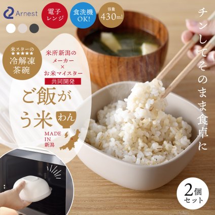 ごはん保存容器 ご飯がう米わん 2個セット 冷凍ごはん容器 日本製 電子レンジ対応 食洗機対応 スノコ構造 冷凍保存 ご飯保存 一膳 小分け まとめ炊き 冷凍ご飯 解凍 ふっくら 炊きたて風 冷凍庫整理 軽量 割れにくい ごはん容器 保存容器 キッチン用品 便利グッズ 新生活 一人暮らし プレゼント ギフト