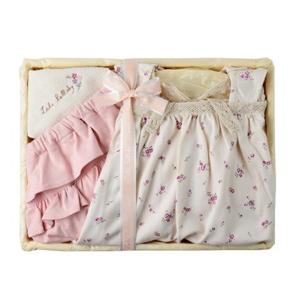 Lulu lullaby ルルララバイ キャミソールエプロンセット カゴM-1 5950-0520[出産祝い ギフト 女の子 プレゼント かわいい おしゃれ 洋服 キャミ パンツ フリル レース ピンク] 即納