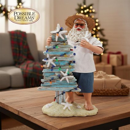 Seaside Christmas 27.9cm | サンタ サンタクロース 人形 置物 フィギュア クリスマス ホリデー Possible Dreams 正規輸入品