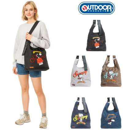 【outdoor products】odb032 ピーナッツ 2WAYショルダー 斜め掛け かばん キャラクター 使いやすい 普段使い かわいい レディース ギフト プレゼント ブラック