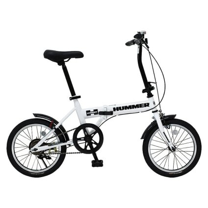 HUMMER ノーパンク16インチ折畳自転車 (MG-HM16N-WH) ※送料無料(北海道・沖縄・離島への配送不可)
