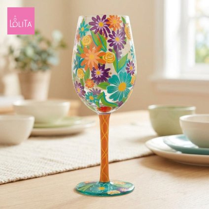Lolita ワイングラス FABULOUS FLORALS 23cm 百花繚乱 | かわいい おしゃれ ポップ モダン デザイン食器 アート ロリータ･ヤンシー 正規輸入品