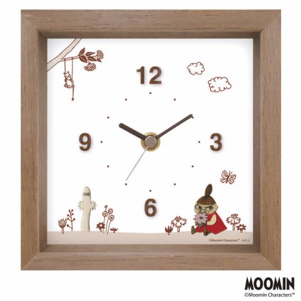 【直送】アートプリントジャパン ムーミン MOOMIN ウッドパーツクロック [26-0252-116] 137657 ブラウン 卓上時計 置時計 壁掛け時計 スイープ秒針 静音 木製 アクリル キャラクター おしゃれ ギフト プレゼント
