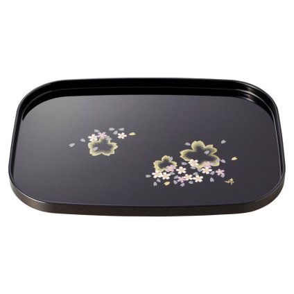 日展作家 橋爪靖雄 桜浪漫 12.0長手盆  ／お盆・トレー 配膳用品・キッチンファブリック キッチン用品 お中元 御中元 ギフト 暑中 残暑 お盆 初盆 新盆 お供 御供 ギフト 2026 送料無料 ギフト プレゼント プチギフト 内祝い 快気祝い 出産祝い 結婚祝い 引出物 新築祝い お返し