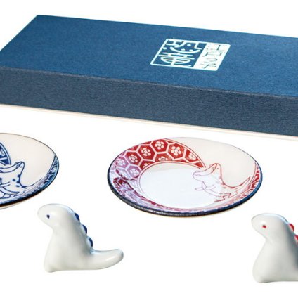 江戸っ子恐竜　まめ皿・箸置きペア ギフト 内祝い 御祝 御礼 記念品 引出物 結婚式 プレゼント 出産内祝い 結婚お祝い